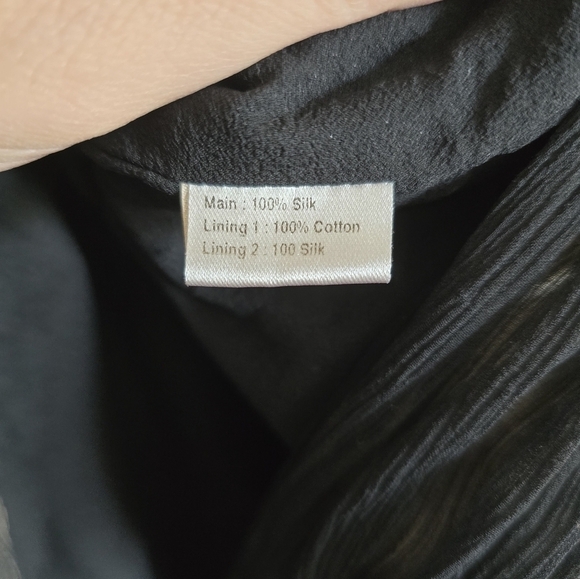 Kirrily Johnston 100% Silk One Shoulder Ruched Black Mini Dress Size 10 - Picture 4 of 4